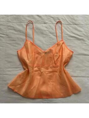 Nanette Lepore orange sheer babydoll top Size 2